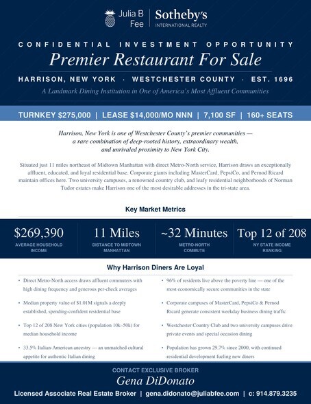 More Photos Of 1 Colonial Pl, Harrison Restaurant For Lease