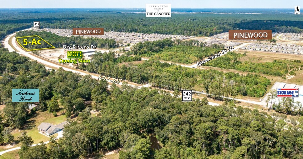 More Photos Of 5-Ac NWC Hwy 242 & Big Rivers Dr, New Caney Land For Sale