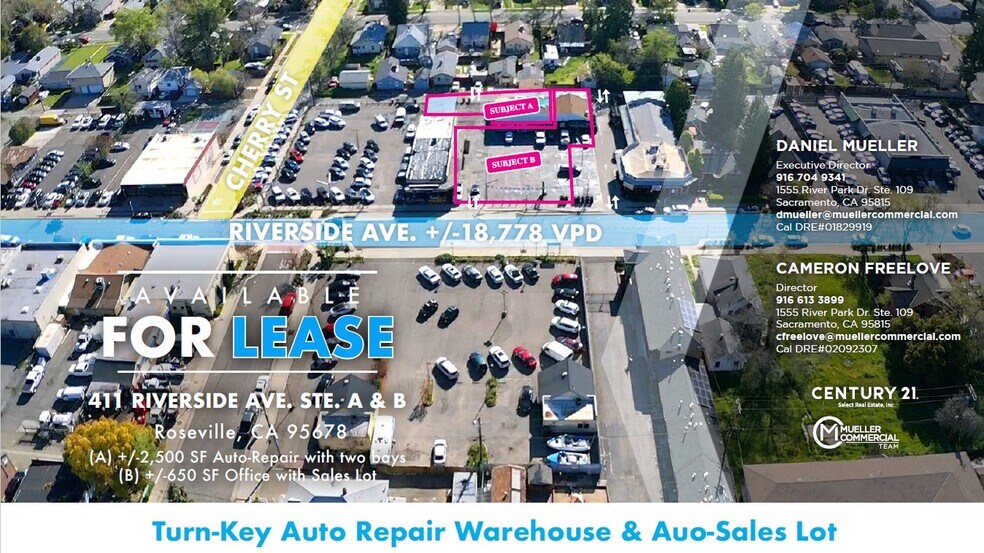 Primary Photo Of 411 Riverside Ave, Roseville Auto Repair For Lease