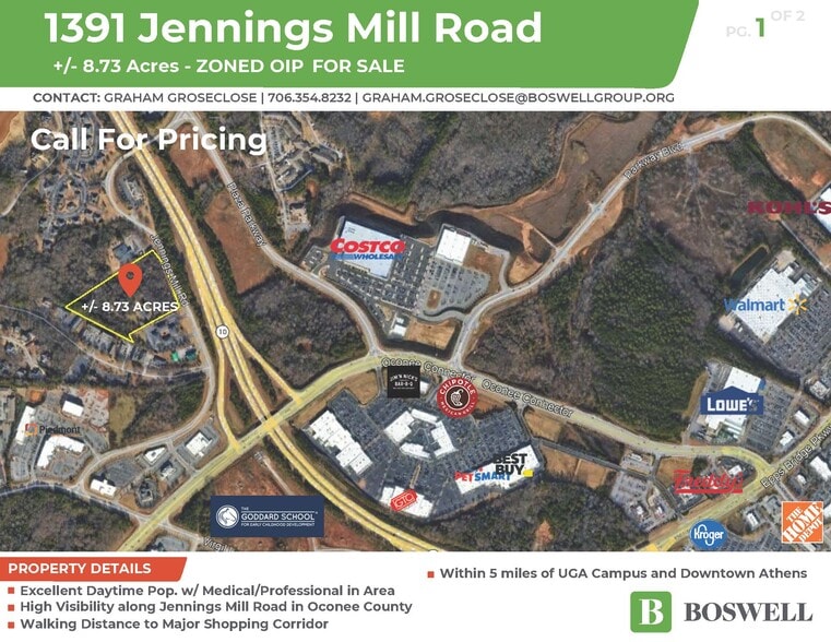 Primary Photo Of 1391 Jennings Mill Rd, Watkinsville Land For Sale