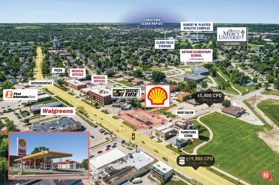 Primary Photo Of 2824 1st Ave NE, Cedar Rapids Convenience Store For Sale