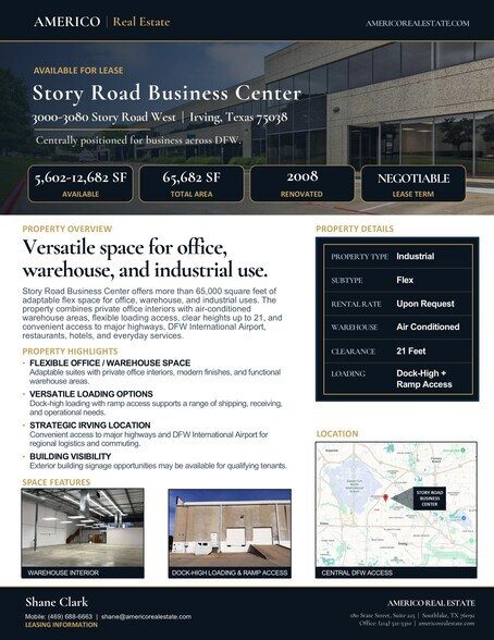 More Photos Of 3000-3080 Story Rd W, Irving Showroom For Lease