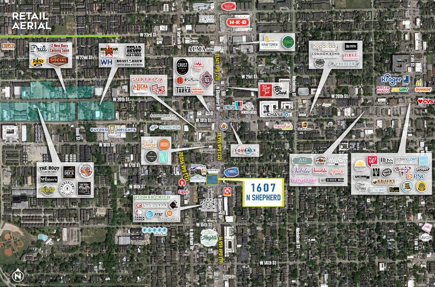 Primary Photo Of 1607 N Shepherd Dr, Houston Land For Lease