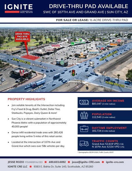 More Photos Of SWC of 107th Ave @ Grand Ave, Sun City Land For Sale