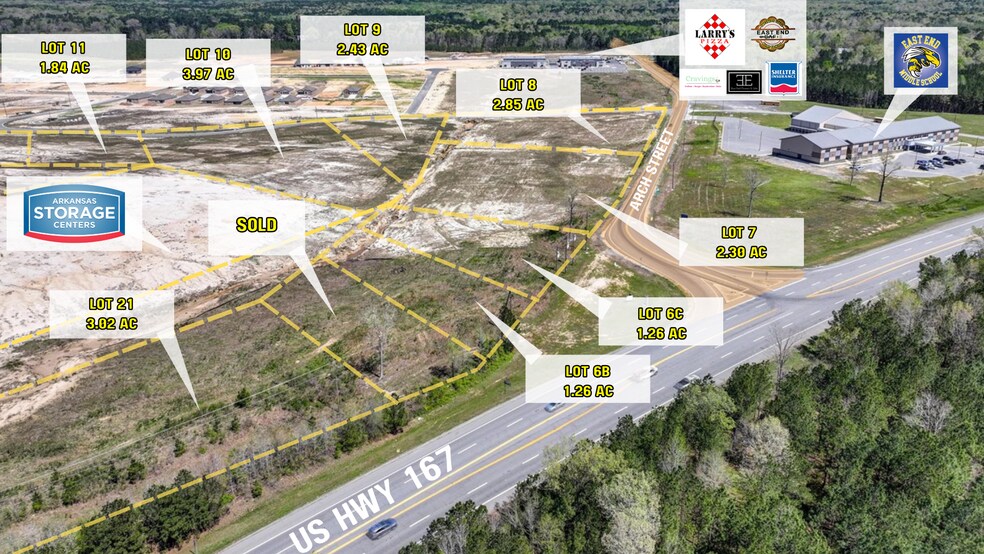 More Photos Of US 167 & Arch Street Pike, Hensley Land For Sale