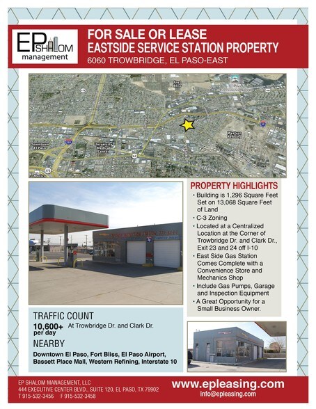 More Photos Of 6060 Trowbridge Dr, El Paso Service Station For Lease