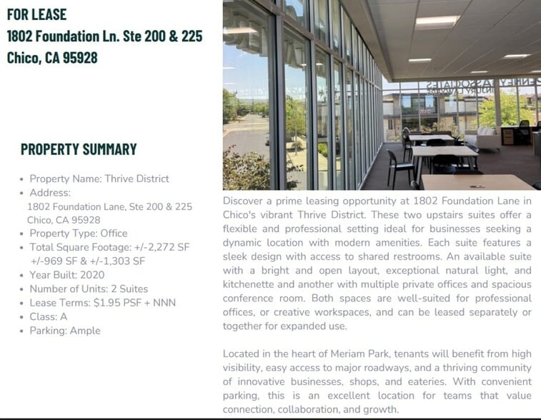 More Photos Of 1802 Foundation Ln, Chico Office For Lease