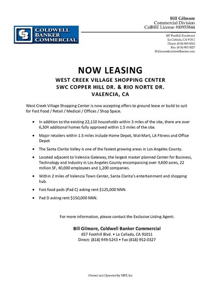 More Photos Of SWC Copper Hill Dr & Rio Norte Dr, Valencia Land For Lease