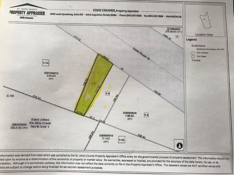 More Photos Of 6101 State Road 16, Saint Augustine Land For Sale