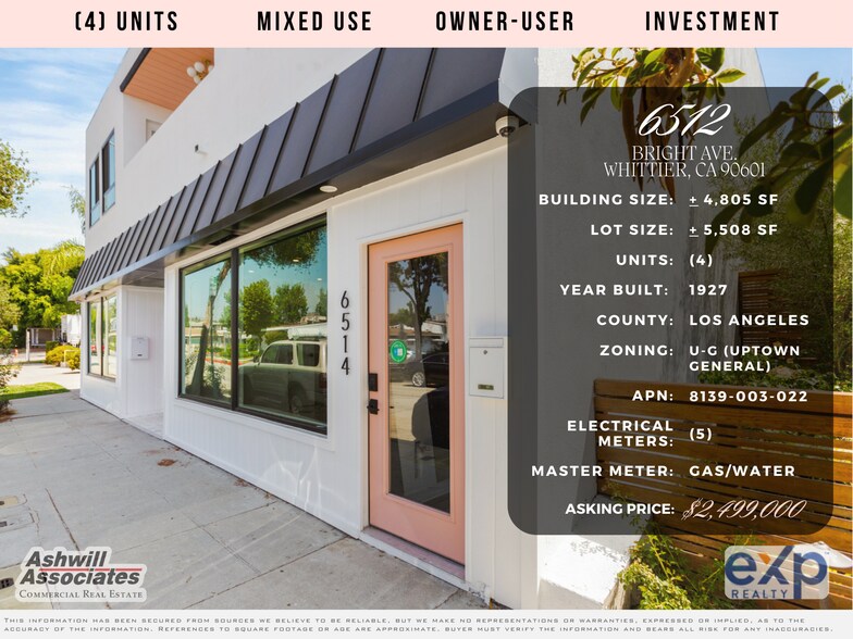 More Photos Of 6512-6514 Bright Ave, Whittier Storefront Retail Residential For Sale