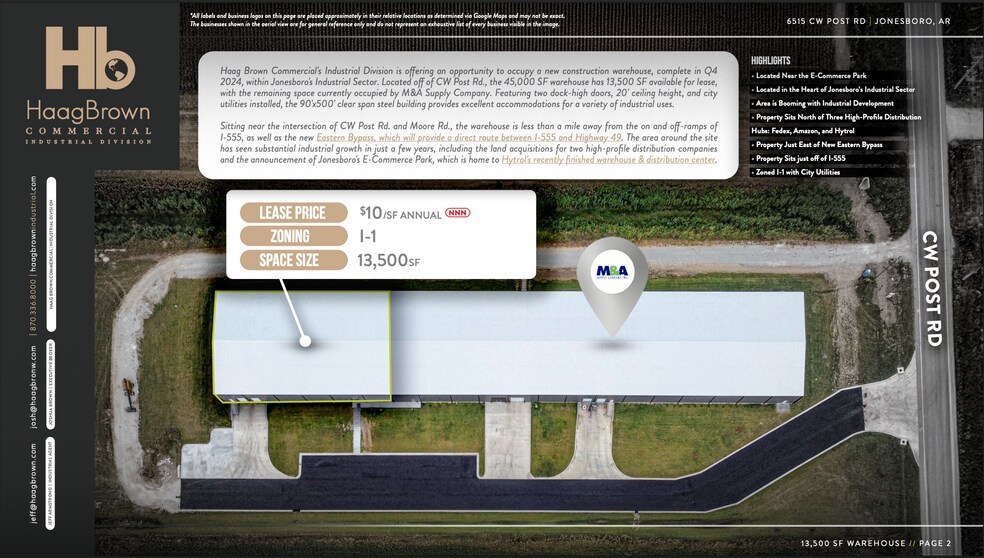 More Photos Of 6515 CW Post Road, Jonesboro Warehouse For Lease