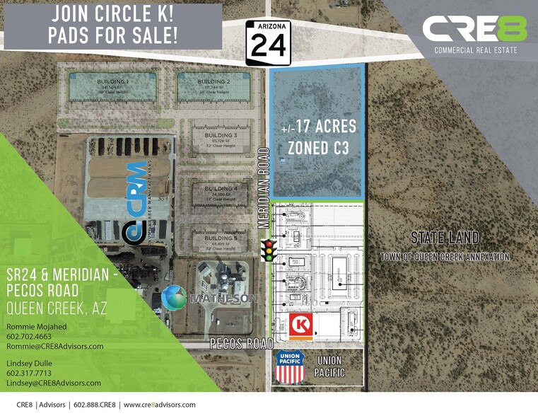 Primary Photo Of SEC of SR 24 and Meridian, Queen Creek Land For Sale