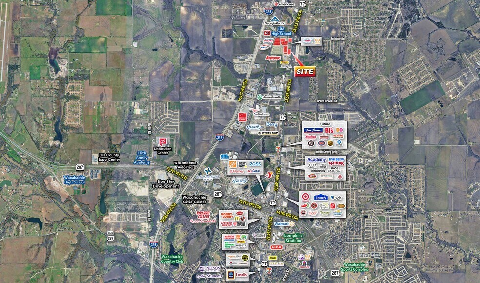 More Photos Of SWC of US-77 & Butcher Road, Waxahachie Freestanding For Lease