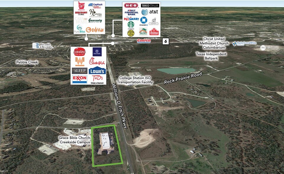 Primary Photo Of SEC of Williams Creek Dr & William D Fitch Pkwy, College Station Land For Sale