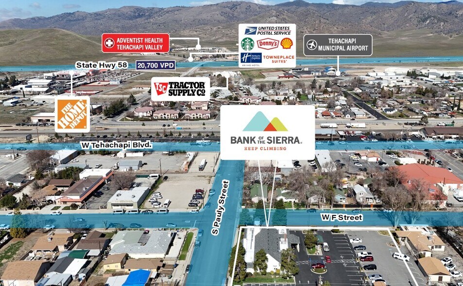 Primary Photo Of 224 W F St, Tehachapi Bank For Sale