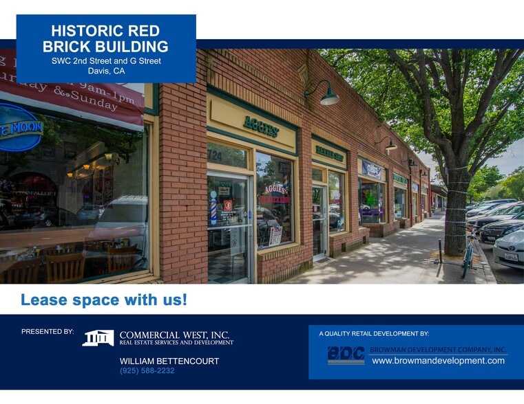 More Photos Of 718 2nd St, Davis General Retail For Lease