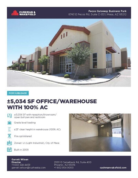 Primary Photo Of 8743 E Pecos Rd, Mesa Warehouse For Lease