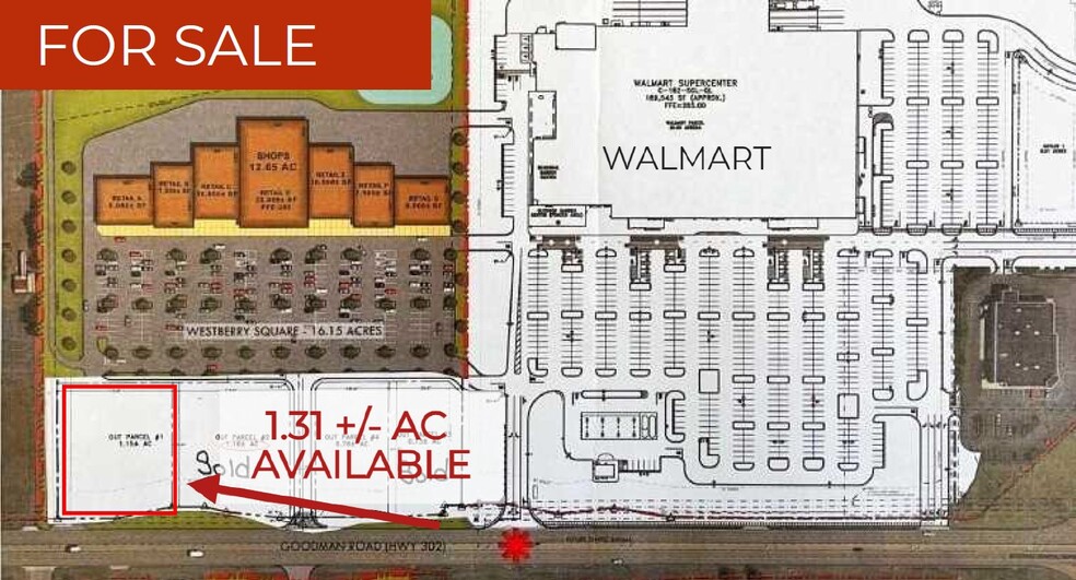 Primary Photo Of 4578 W Goodman Rd, Horn Lake Land For Sale