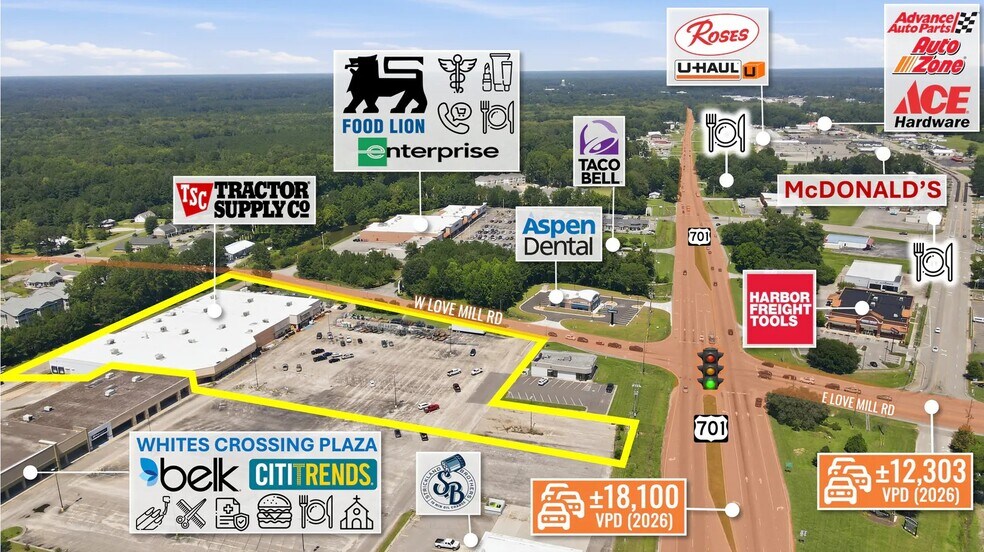 More Photos Of 28 Whites Crossing Plaza, Whiteville General Retail For Sale