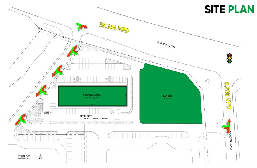 More Photos Of SWQ of FM 544 and Sanden Blvd., Wylie Storefront Retail Office For Lease