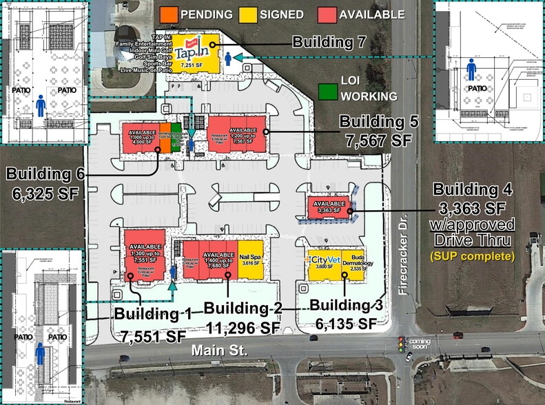 More Photos Of The Corner on Main, Buda Restaurant For Lease