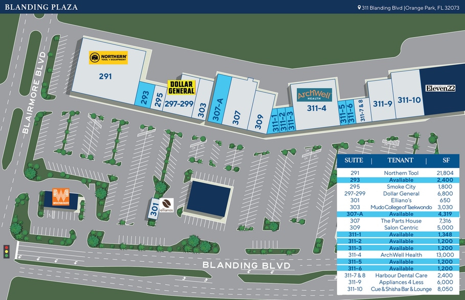 More Photos Of 291-311 Blanding Blvd, Orange Park General Retail For Lease