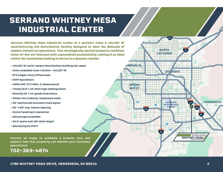 More Photos Of 1786 Whitney Mesa Dr, Henderson Industrial For Lease