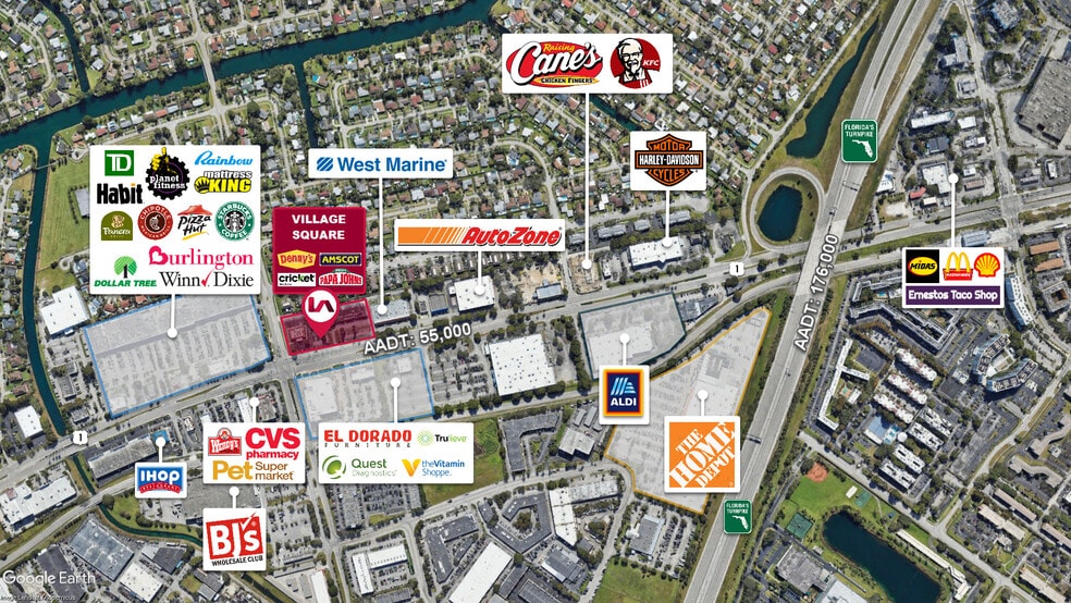 More Photos Of 19325-19371 S Dixie Hwy, Miami Storefront For Lease