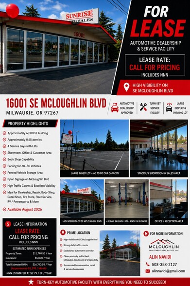 Primary Photo Of 16001 SE Mcloughlin Blvd, Milwaukie Auto Repair For Lease