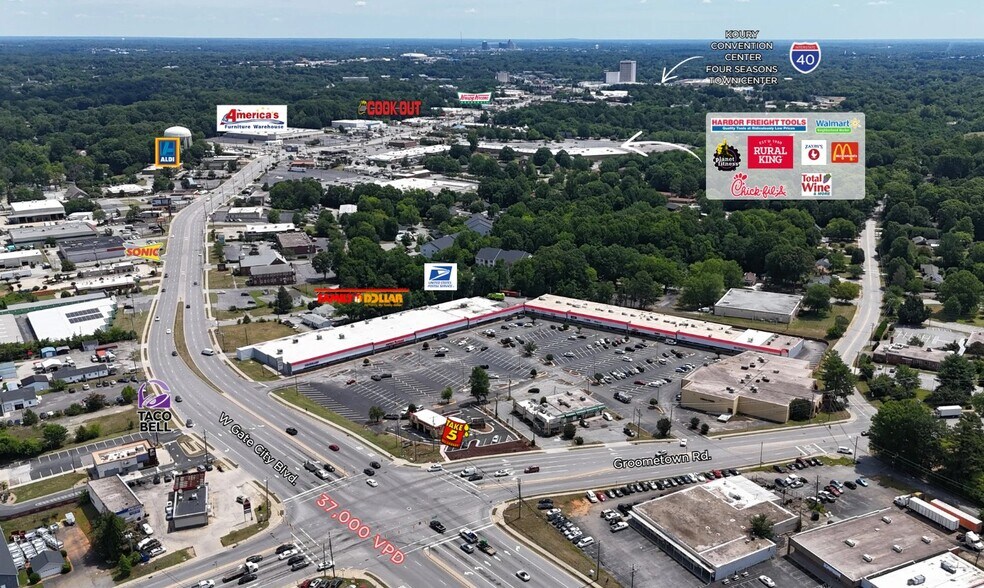 More Photos Of 4605-4619 W Gate City Blvd, Greensboro General Retail For Lease