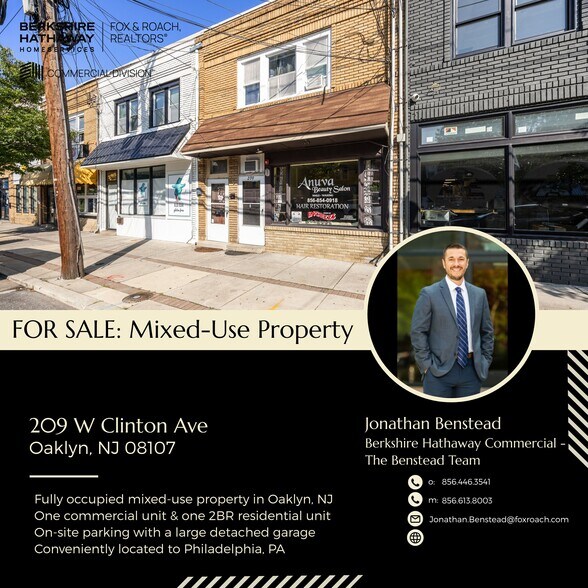 Primary Photo Of 209 W Clinton Ave, Oaklyn Storefront Retail Residential For Sale