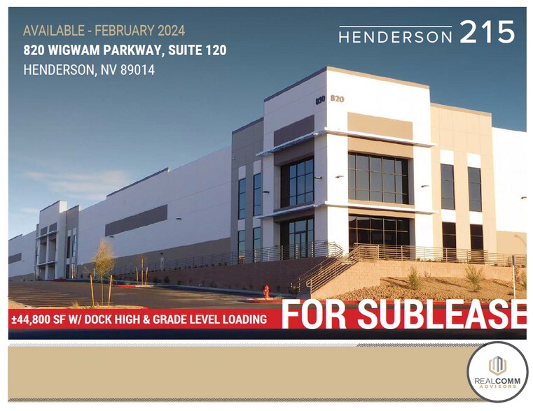 Primary Photo Of 820 Wigwam Pky, Henderson Warehouse For Lease