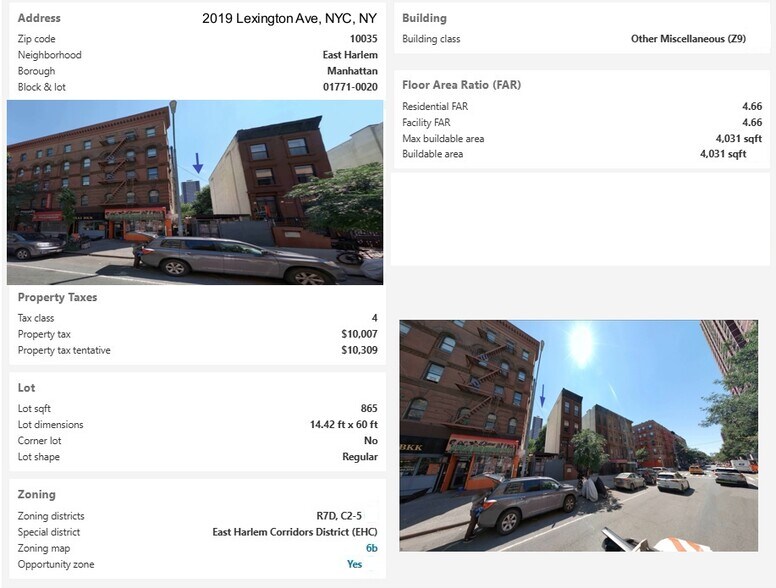 More Photos Of 2019 Lexington ave, New York Land For Sale