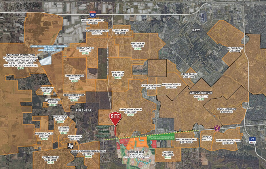 More Photos Of NEQ & NWC Texas Herritage Pkwy & Westpark Tollway, Fulshear Land For Lease