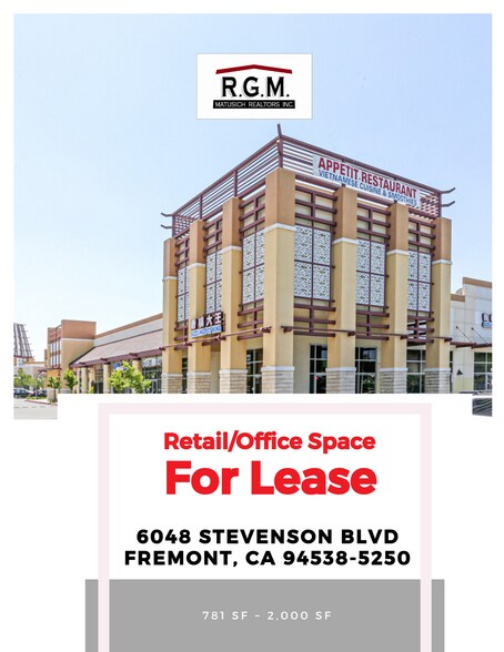 More Photos Of 6048-6096 Stevenson Blvd, Fremont General Retail For Sale