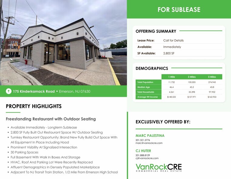 More Photos Of 175 Kinderkamack Rd, Emerson Fast Food For Lease