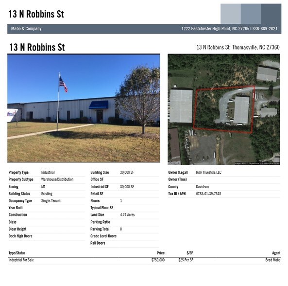 More Photos Of 13 N Robbins St, Thomasville Warehouse For Sale
