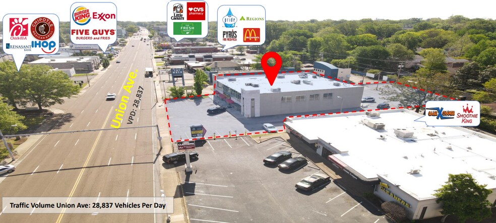 More Photos Of 2011 Union Ave, Memphis Freestanding For Lease