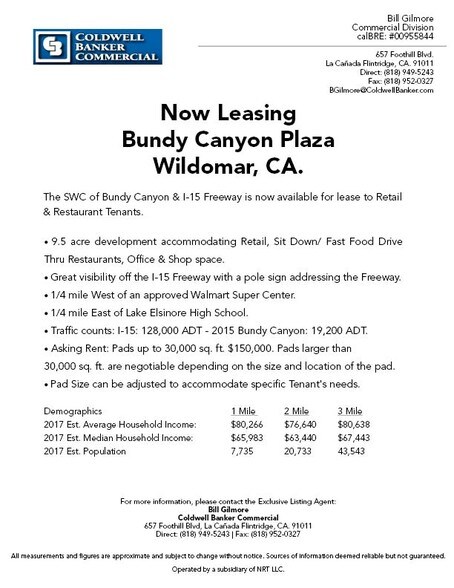 More Photos Of Bundy Canyon & I-15 Fwy, Wildomar Land For Lease