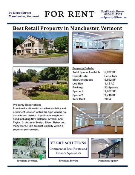 More Photos Of 96 Depot St, Manchester Center Freestanding For Lease