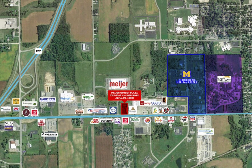 More Photos Of 7312-7320 N Alger Rd, Alma Office For Lease