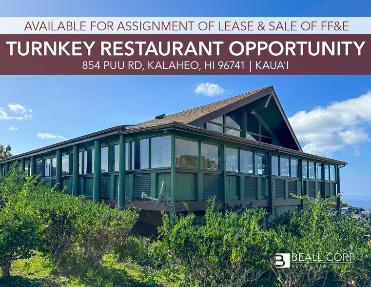 Primary Photo Of 854 Puu Road, Kalaheo Restaurant For Lease