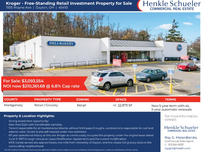 Primary Photo Of 1555 Wayne Ave, Dayton Supermarket For Sale