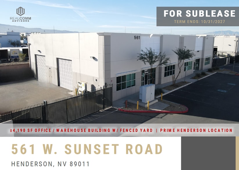Primary Photo Of 561 W Sunset Rd, Henderson Warehouse For Lease