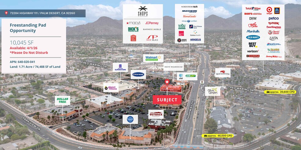 More Photos Of 72284 Highway 111, Palm Desert Freestanding For Sale