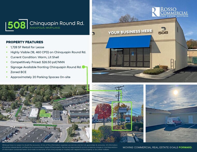More Photos Of 508 Chinquapin Round Rd, Annapolis Storefront For Lease
