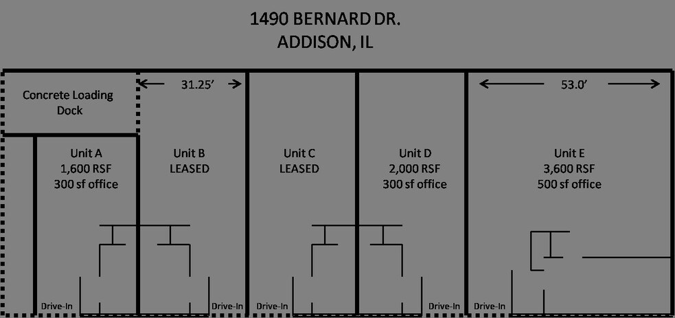 More Photos Of 1490 Bernard Dr, Addison Warehouse For Lease