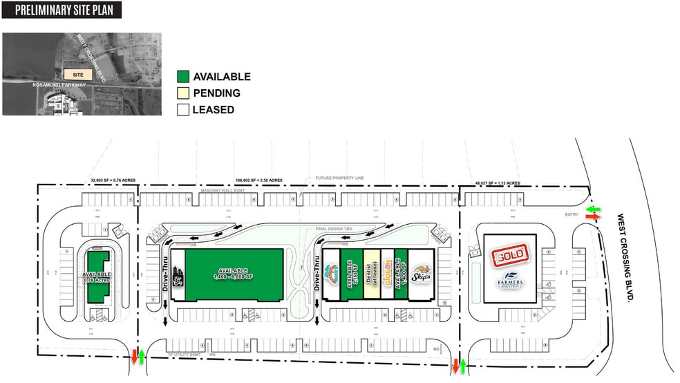 More Photos Of NWC of West Crossing & Rosamond Pkwy blvd, Anna Storefront For Lease