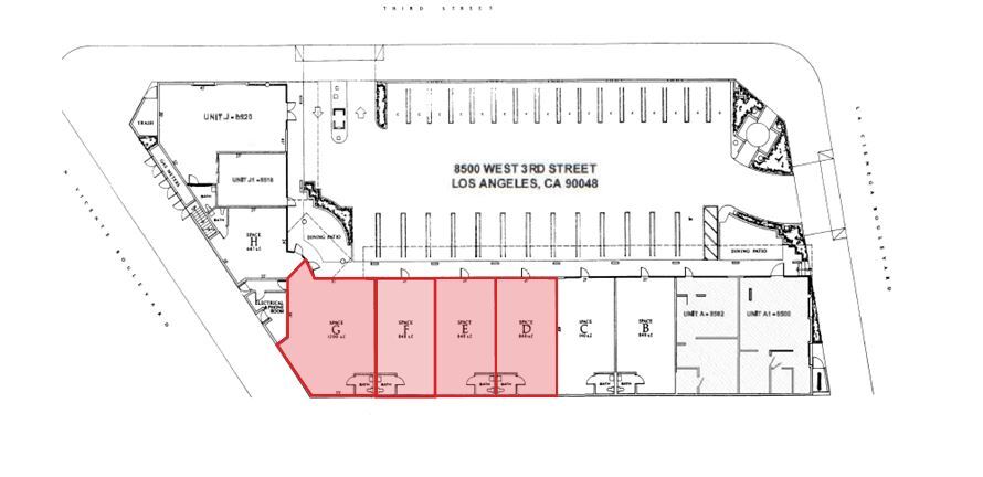 More Photos Of 8500-8520 W 3rd St, Los Angeles Unknown For Lease