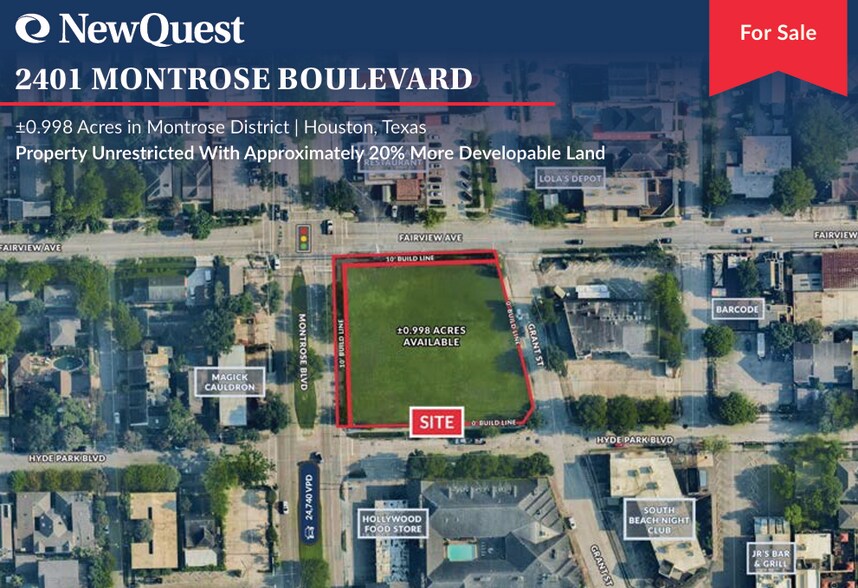 Primary Photo Of 2401 Montrose Blvd, Houston Land For Sale